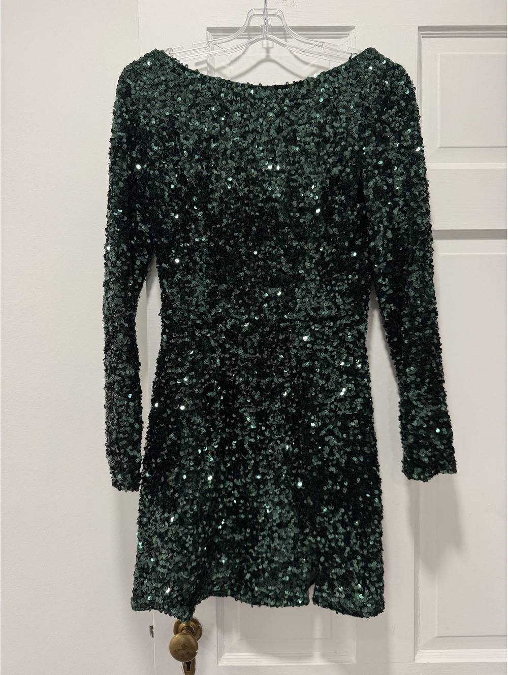 LuBella Boutique Green Sequin Mini night out dress wedding guest sz S